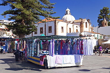 Sunday market at the church of Basilica de Nuestra del Pino, Teror, Gran Canaria, Canary Islands, Spain, Europe 