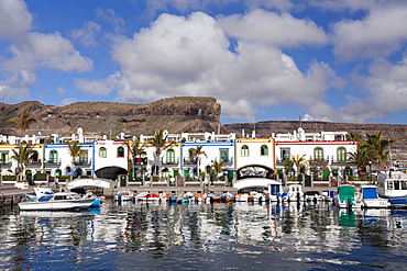 Fishing boats at the old port of Puerto de Mogan, Gran Canaria, Canary Islands, Spain, Atlantic, Europe