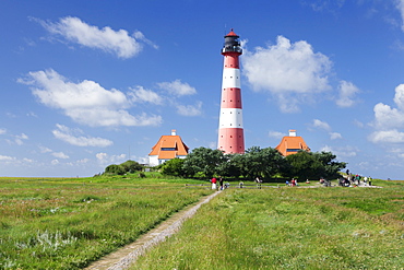 Westerheversand Lighthouse, Westerhever, Eiderstedt Peninsula, Schleswig Holstein, Germany, Europe 