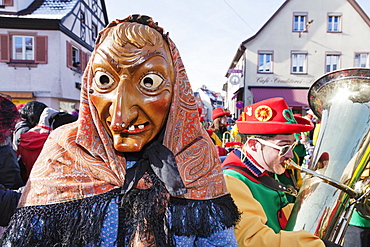 The figure of the Witch, Swabian Alemannic Carnival, Gengenbach, Black Forest, Baden Wurttemberg, Germany, Europe