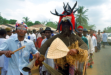 Tribal dancer at a festival in Cameroon, Africa