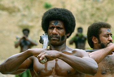 A traditional Fijian Warrior Guard, Fiji, South Pacific