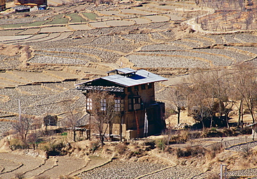 Farm and rice terraces in Bhutan