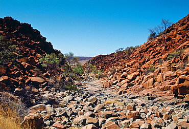 Deep gorge in Karratha,  Australia, an Aboriginal heritage site.