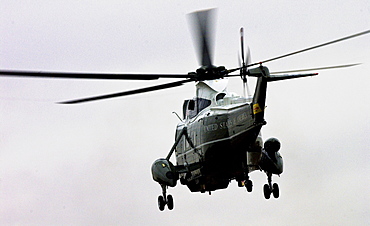 Presidential helicopter leaves London with George W Bush on board after his official visit to Britain