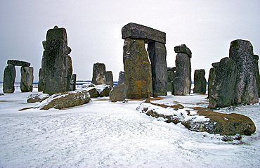 Stone Henge in the winter, Wilthshire, England.