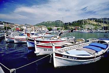 Moored boats in Cassis, South of France