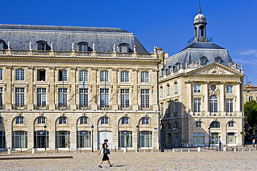 Place de la Bourse, Bordeaux, France. Former Royal Palace dedicated to King Louis XV (15th) .