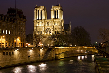 Cathedral Notre Dame de Paris on Île de la Cité by the river Seine, Paris, France