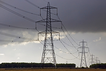 Electricity pylons in Cirencester, Gloucestershire, United Kingdom