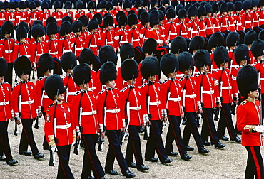 Soldiers parading during Trooping the Colour, London, England, United Kingdom