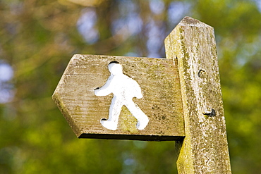 Footpath sign, Chedworth, Gloucestershire, United Kingdom