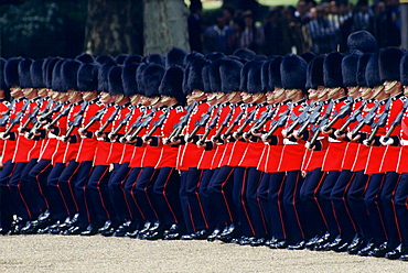 Soldiers parading during Trooping the Colour, London, England