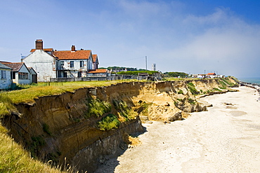 Eroded shoreline at Happisburgh, Norfolk, United Kingdom