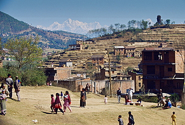 Nepalese people going about daily life, Nepal.