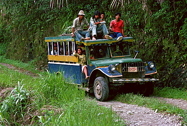 Bus of commuters travelling to Banaue, Philippines