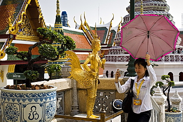 Tourist visits the Grand Palace Complex, Bangkok, Thailand