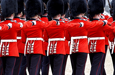 Guardsmen marching at in London, United Kingdom.