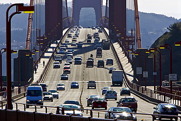 Traffic on the Golden Gate Bridge, San Francisco, California, United States of America