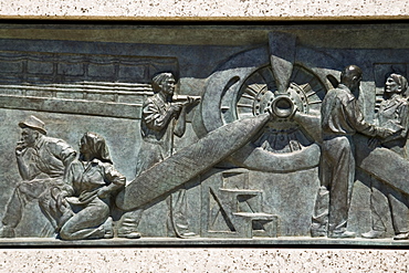 Bronze relief at The National World War II Memorial in Washington D.C, United States of America