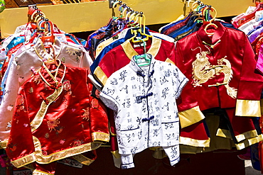 Chinese silk pyjamas for children on sale in Yu Garden Bazaar Market, Shanghai, China