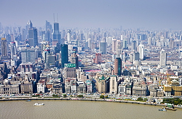 Shanghai skyline including the Bund embankment, China