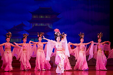 Dancers performing in the Tang Dance Show, Shaanxi Grand Opera House, Xian, China