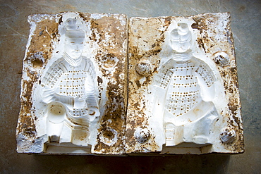 Mould used to make Terracotta Warriors souvenirs in factory, Xian, China