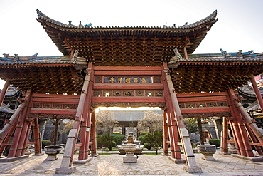 Wooden Memorial Archway of the Great Mosque in the Muslim area of Xian, China