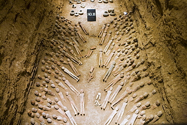 Terracotta figures at the Han Dynasty Tomb of Han Yang Ling, Xian, China