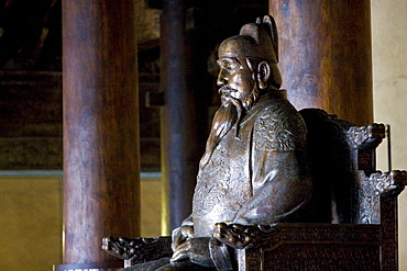 Statue of the Yongle Emperor at the Ming Tombs site, Chang Ling Way, Beijing (Peking), China