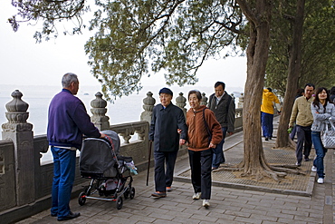 Tourists at The Summer Palace, Beijing, China