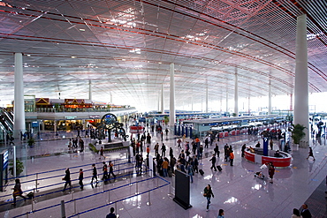 Inside Terminal Three of Beijing Capital International Airport, China