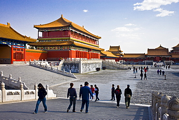 Tourists at the Emperor's Warehouse in the Forbidden City, Beijing, China