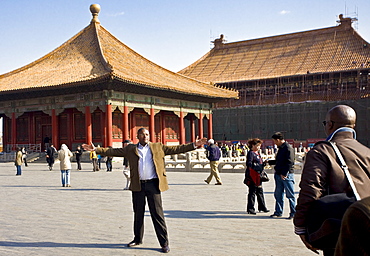 American tourists in the Forbidden City, Beijing, China