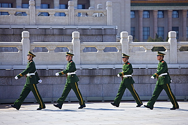 Military policemen in Tian'an Men Square, Beijing, China