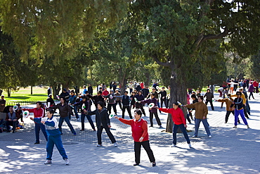 Tai chi with bat and ball in park of the Temple of Heaven, Beijing, China