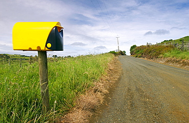 Modern plastic mailbox, North Island, New Zealand