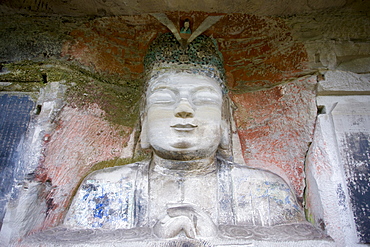 Buddha of Great Sunlight, the Chief Buddha, Dazu rock carvings, Mount Baoding, near Chongqing, China