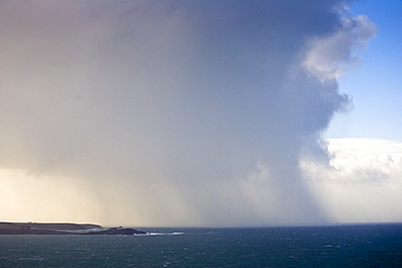 Storm brewing on the Padstow coastline, Cornwall, United Kingdom