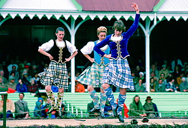 The traditional sword dance at the Braemar Games highland gathering  in Scotland.