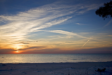 Idyllic shoreline and sandy beach at sunset on Anna Maria Island, Florida, United States of America