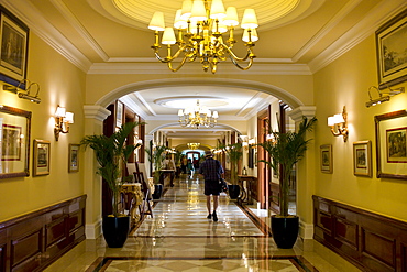 Interior of The Imperial Hotel with its luxury colonial elegance, New Delhi, India