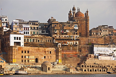 Muslim Mosque, Beni Madhaw Kadharara at Panch Ganga Ghat by The Ganges River in Holy City of Varanasi, India