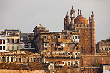 Muslim Mosque, Beni Madhaw Kadharara at Panch Ganga Ghat by The Ganges River in Holy City of Varanasi, India