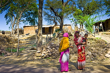 Indian villagers near Ranthambore in Rajasthan, Northern India