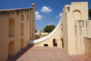 Observation deck of The Giant Sundial, Samrat Yantra, The Supreme Instrument, at The Observatory in Jaipur, Rajasthan, India