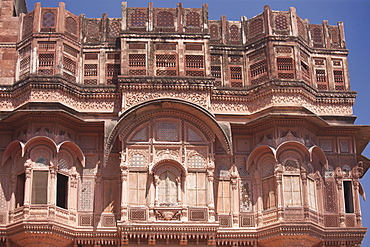 Mehrangarh Fort 18th Century section, The Armoury, at Jodhpur in Rajasthan, Northern India