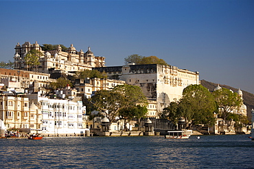 The City Palace Complex and Shiv Niwas Palace Hotel owned by 76th Maharana of Mewar, His Highness, Shreeji Arvind Singh Mewar of Udaipur, Rajasthan, India