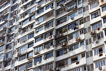 Tenement block in Mumbai, formerly Bombay, Maharashtra, India